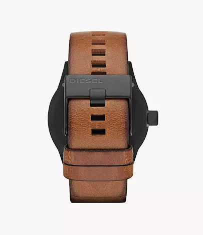 DIESEL Montre à trois aiguilles Rasp en cuir brun