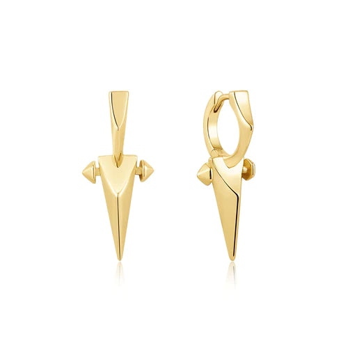 Boucles d'oreilles créoles Huggie Gold Point