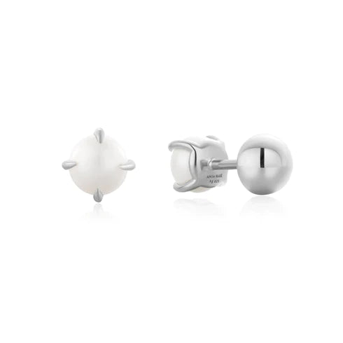 Boucles d'oreilles haltères en perles dorées