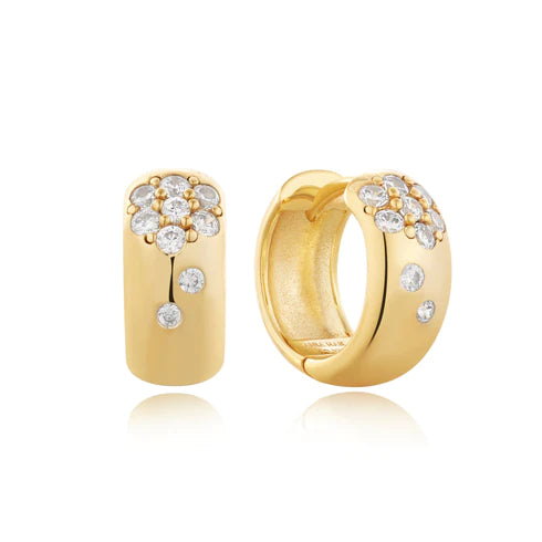 Boucles d'oreilles créoles argentées scintillantes Chubby Huggie