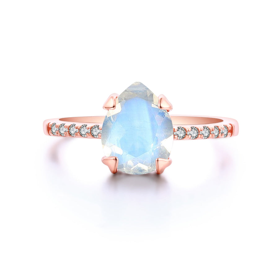 Bague Pierre de lune or rose Eliana