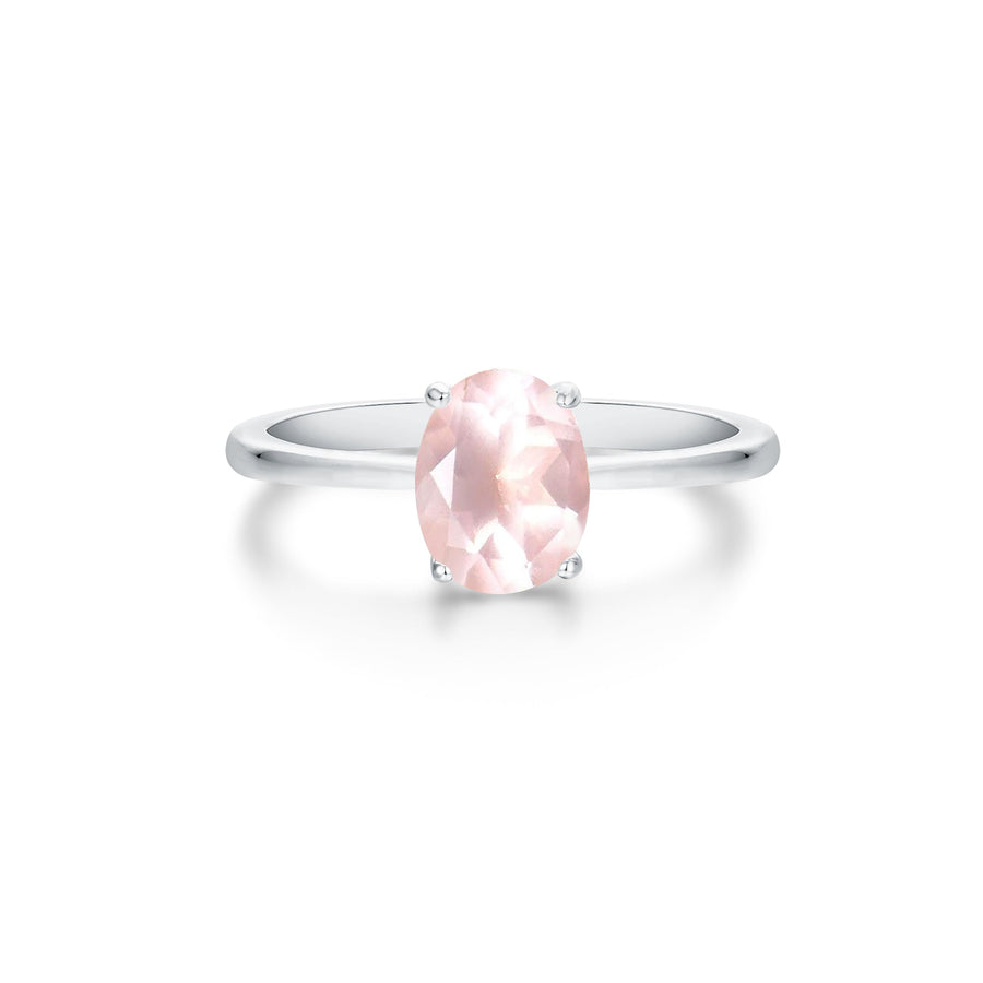 Bague quartz rose argent Élodie