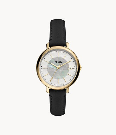 Fossil montre Jacqueline en cuir écologique à l'énergie solaire