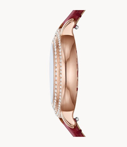 Fossil montre Jacqueline à trois aiguilles en cuir rouge nouvel an lunaire