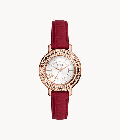 Fossil montre Jacqueline à trois aiguilles en cuir rouge nouvel an lunaire