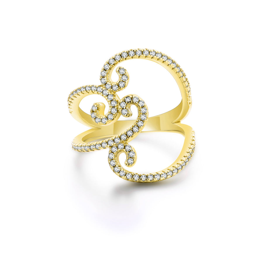 Bague or jaune Flora
