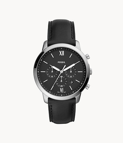 Fossil montre Neutra chronographe en cuir noir