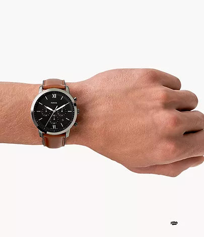 FOSSIL Montre chronographe Neutra en cuir ambré