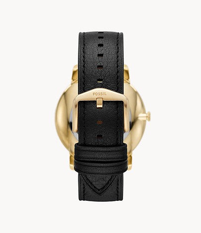 Fossil montre The Minimalist solaire en cuir noir