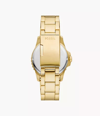 FOSSIL Montre à trois aiguilles avec date Fossil Blue Dive en acier inoxydable ton or