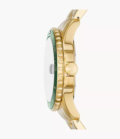 FOSSIL Montre à trois aiguilles avec date Fossil Blue Dive en acier inoxydable ton or
