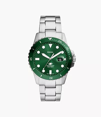 FOSSIL Montre à trois aiguilles avec date Fossil Blue Dive en acier inoxydable
