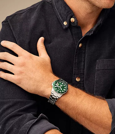 FOSSIL Montre à trois aiguilles avec date Fossil Blue Dive en acier inoxydable