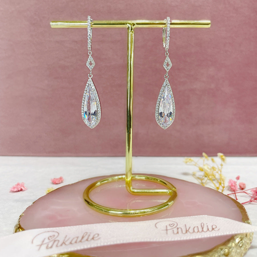 Boucle d'oreille Topaze blanc argent Mélissa