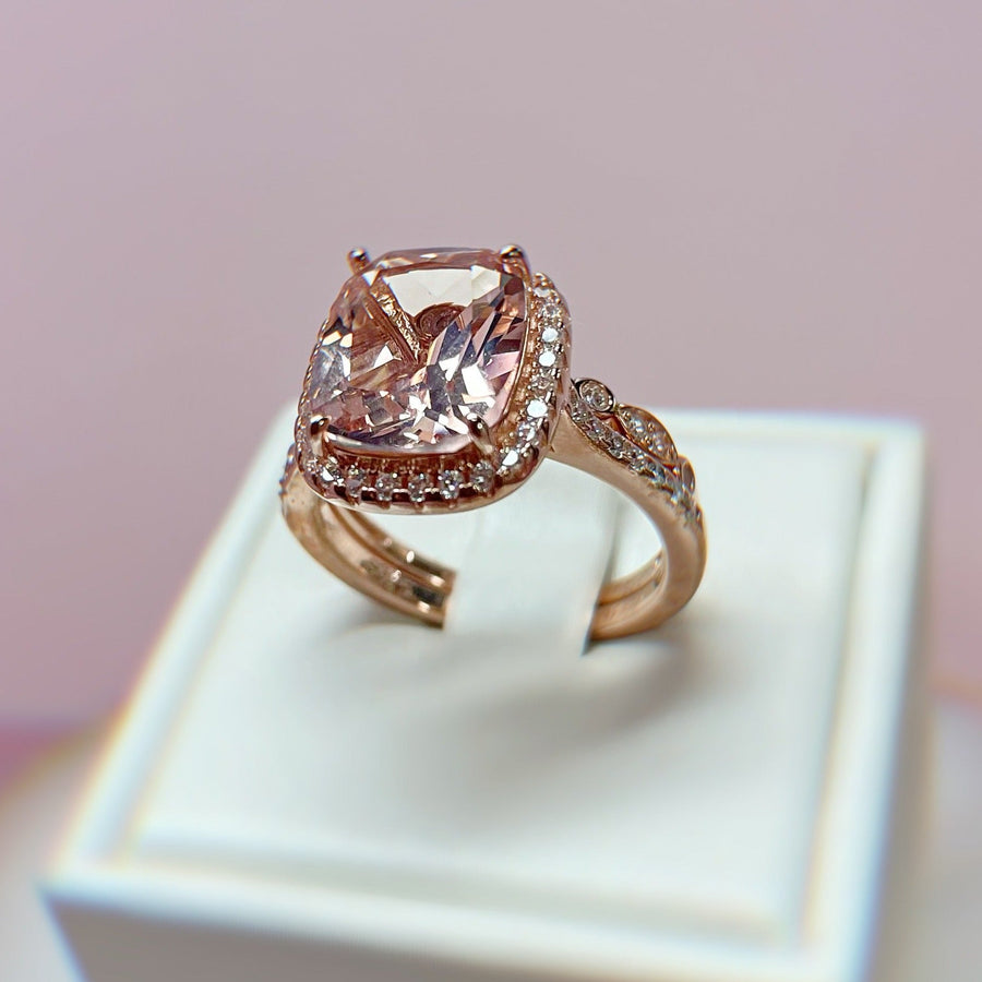 Ensemble de bagues Morganite or rose Julia