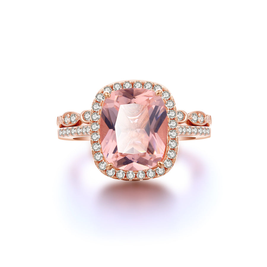 Ensemble de bagues Morganite or rose Julia