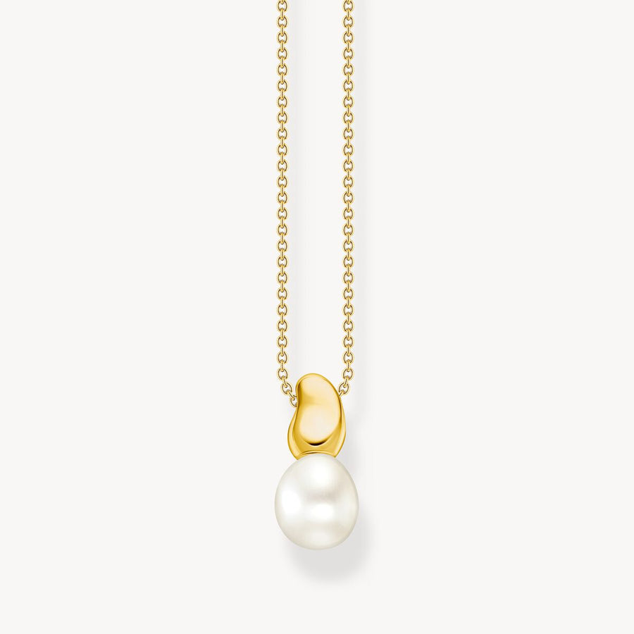 Chaine avec pendentif en perles Natural Beauty plaqué or