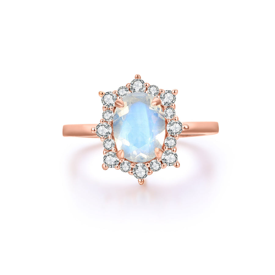 Bague Pierre de lune or rose Léonie