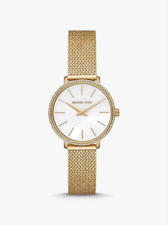 Mk montre Pyper à pavé doré