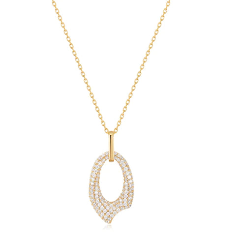 Collier pendentif flèche pavé