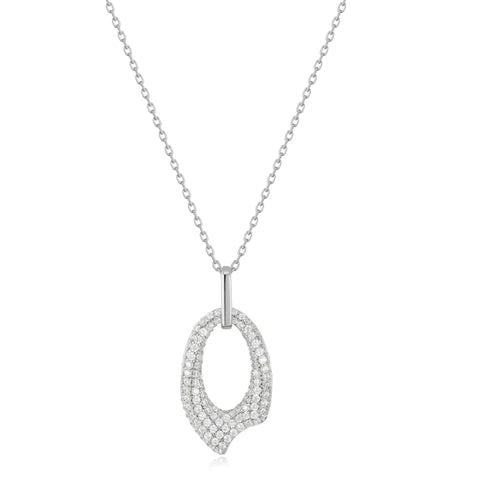 Collier pendentif flèche pavé