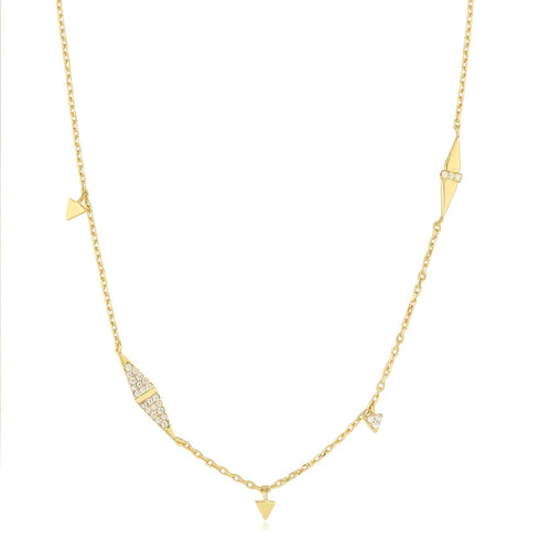 Collier chaîne scintillante géométrique argenté