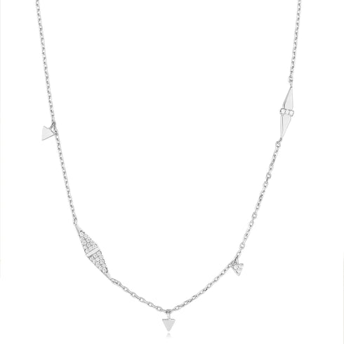 Collier chaîne scintillante géométrique argenté