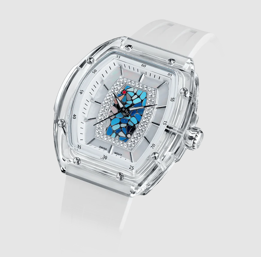 Montre TSAR BOMBA Nucleus Femme 02 Blanc Bleu