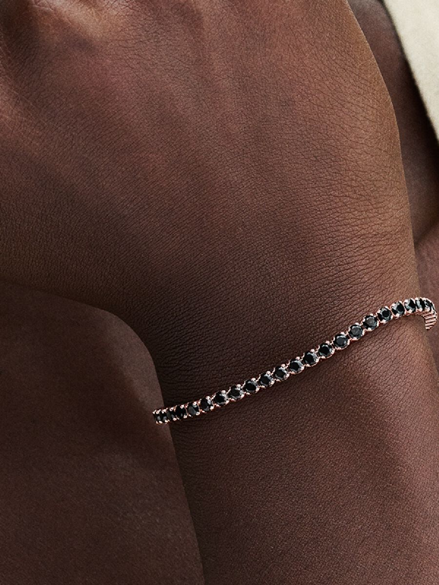 Bracelet de tennis scintillant noir