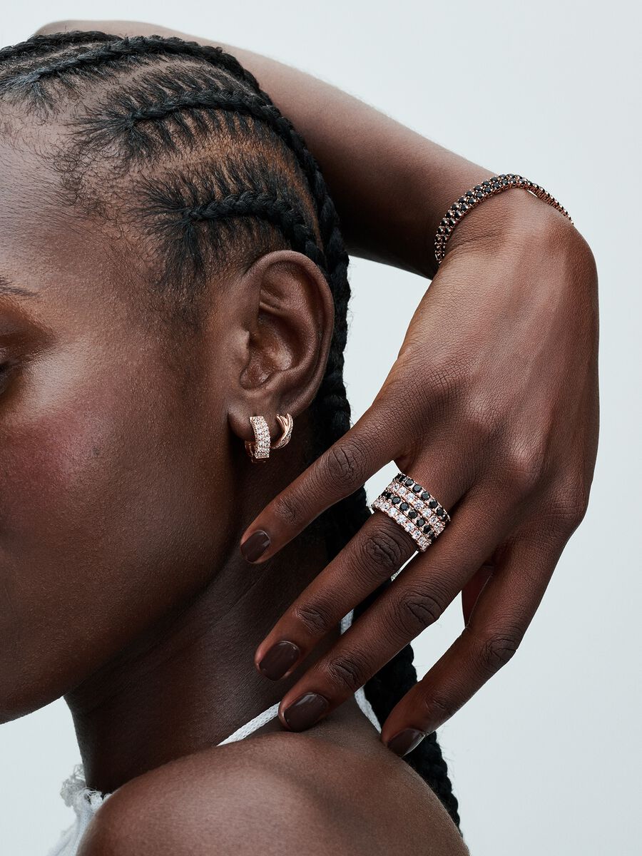 Bracelet de tennis scintillant noir