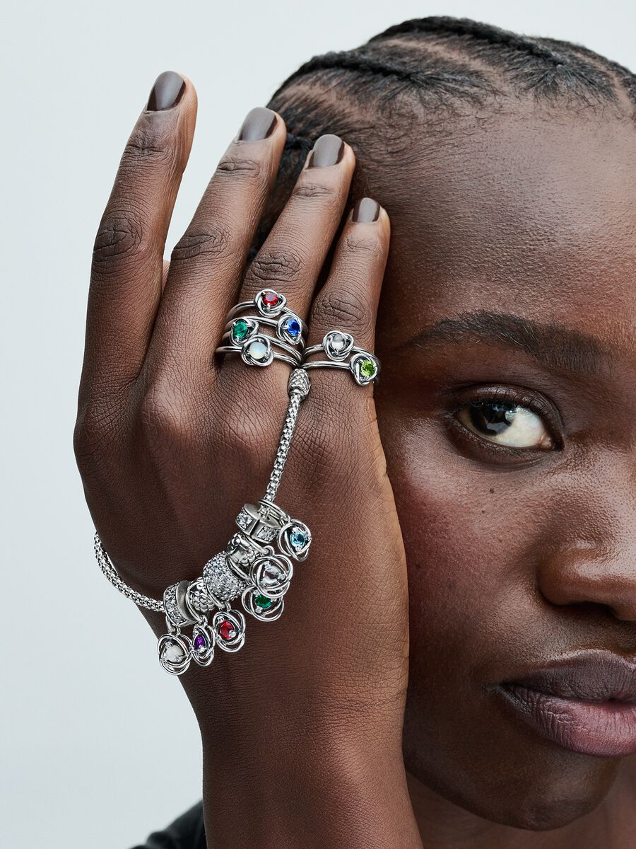 Juin Charm-pendentif Cercle perle de culture d’eau douce traitée