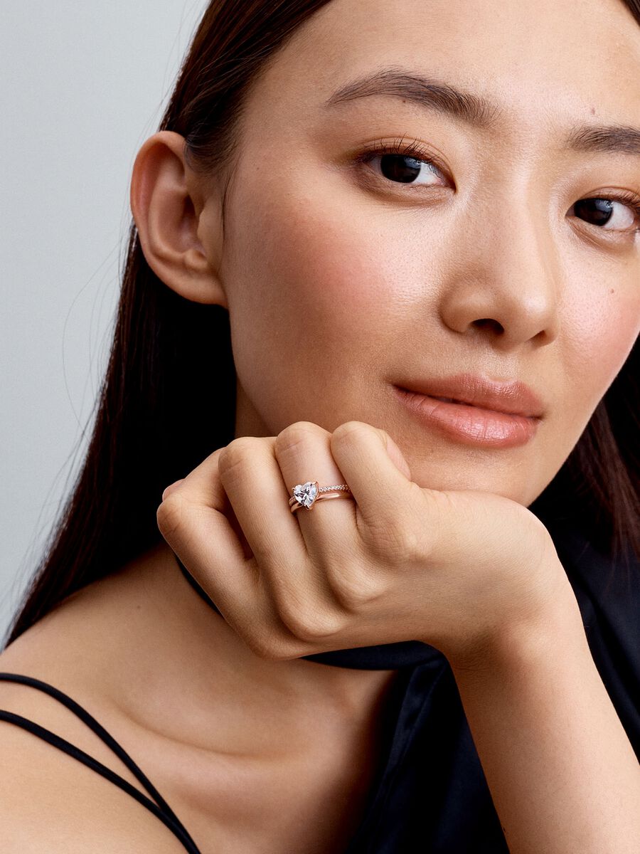 Bague Cœur à double anneau