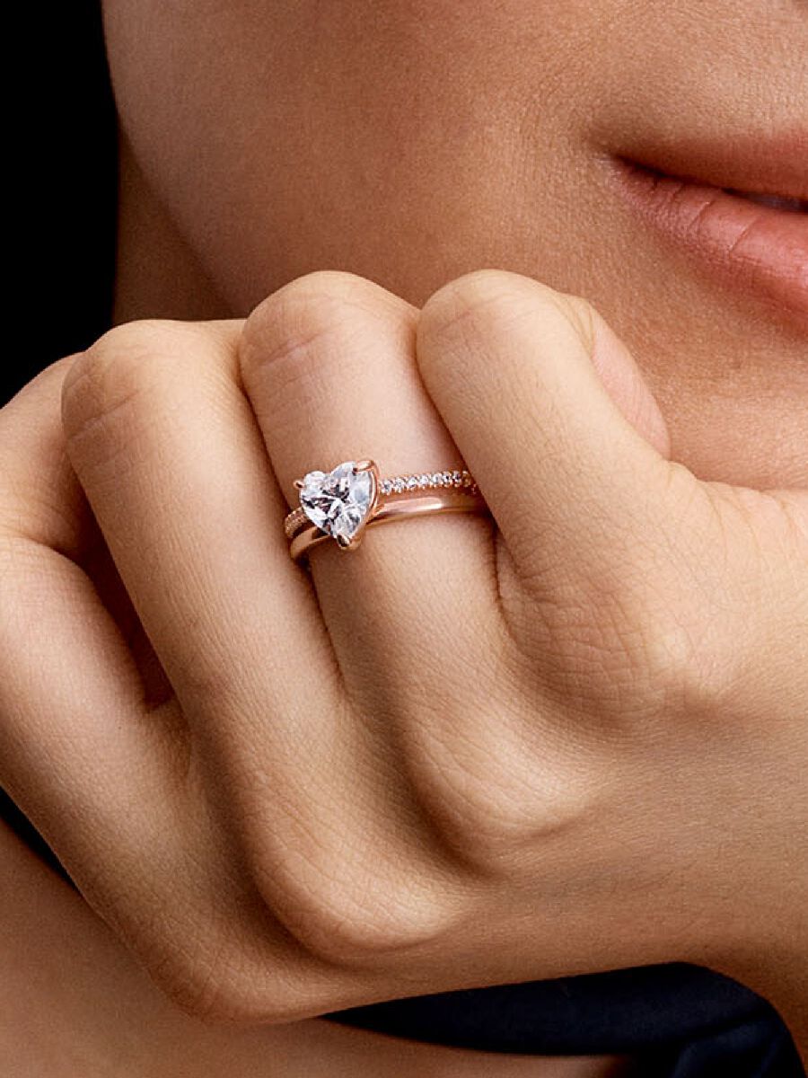 Bague Cœur à double anneau