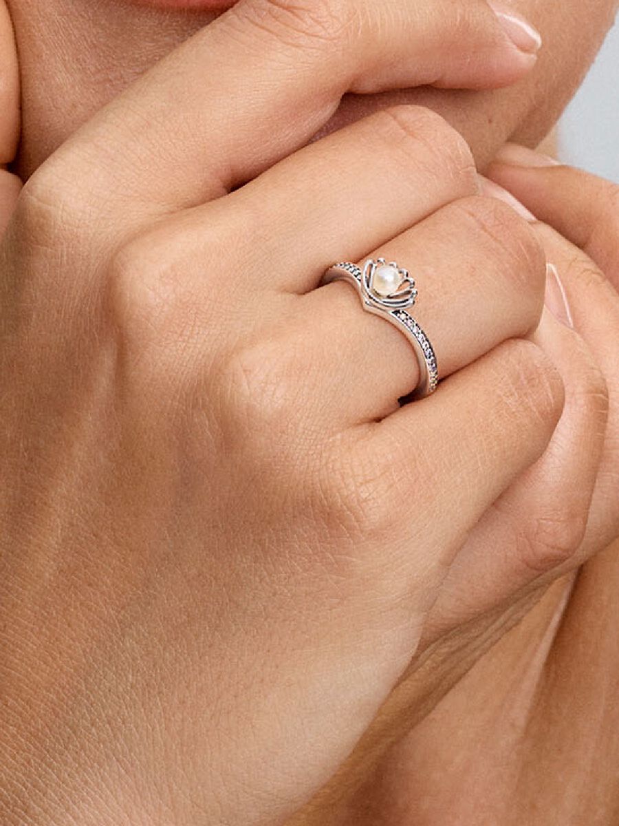 Bague Coquillage d’Ariel de Disney avec perle de culture d’eau douce traitée