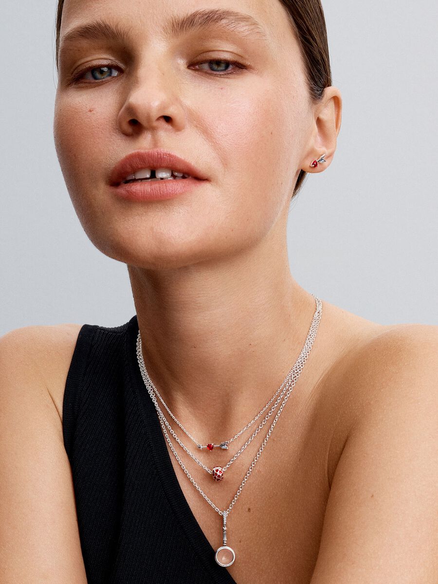 Collier Flèche et cœur en verre de Murano
