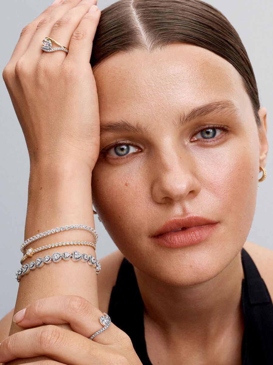 Bracelet tennis Cœur scintillant