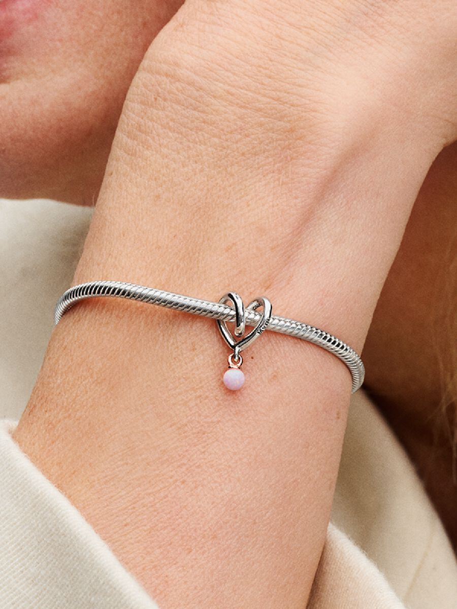 Charm Cœur enveloppé en deux tons