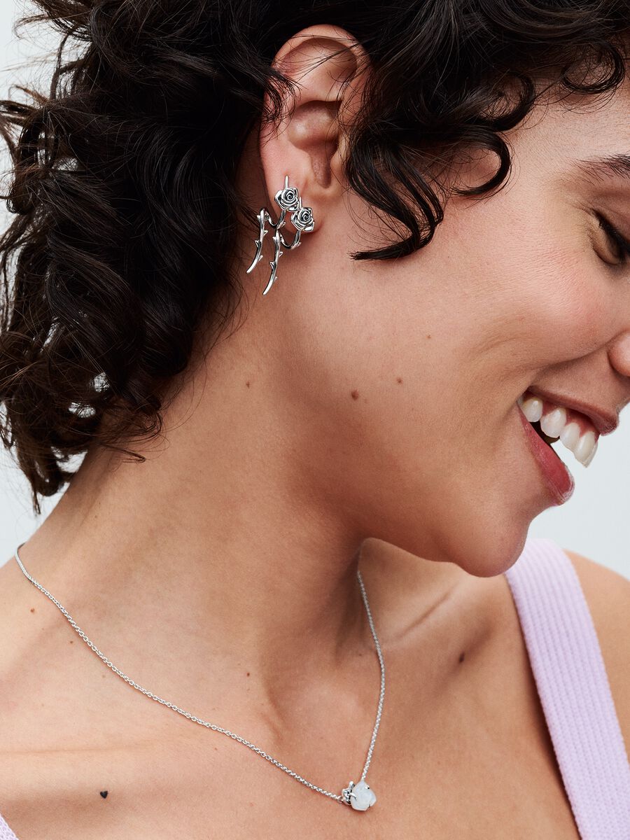Collier Rose blanche en fleur