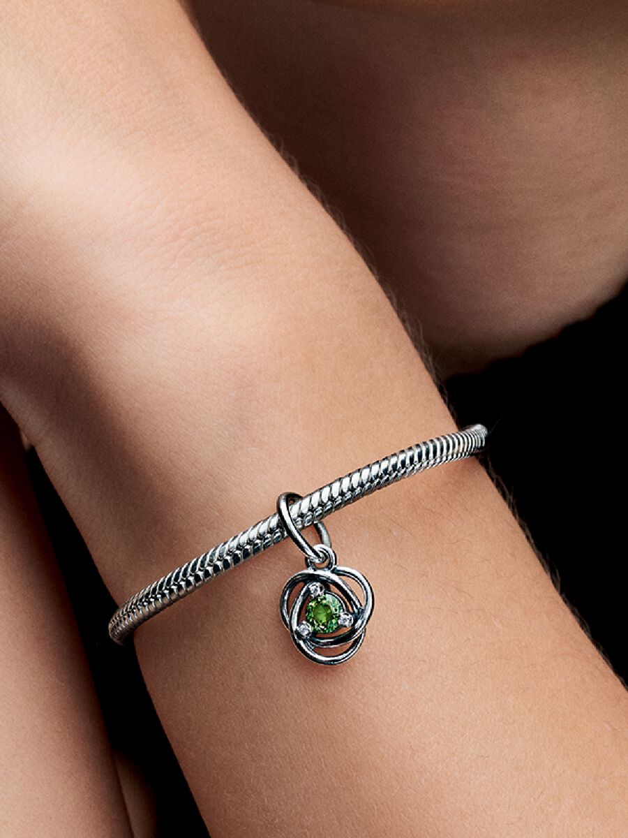 Août Charm-pendentif Cercle éternel vert printemps
