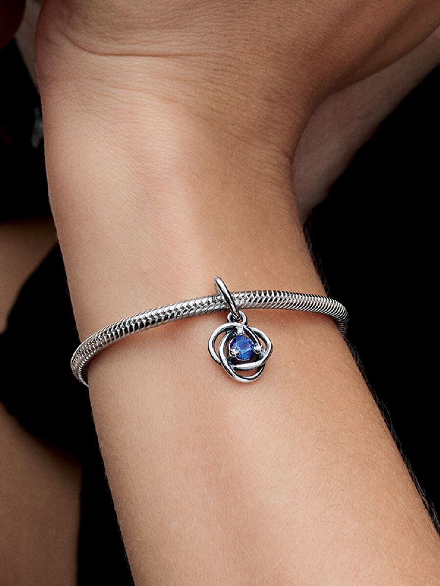 Septembre Charm-pendentif Cercle éternel bleu