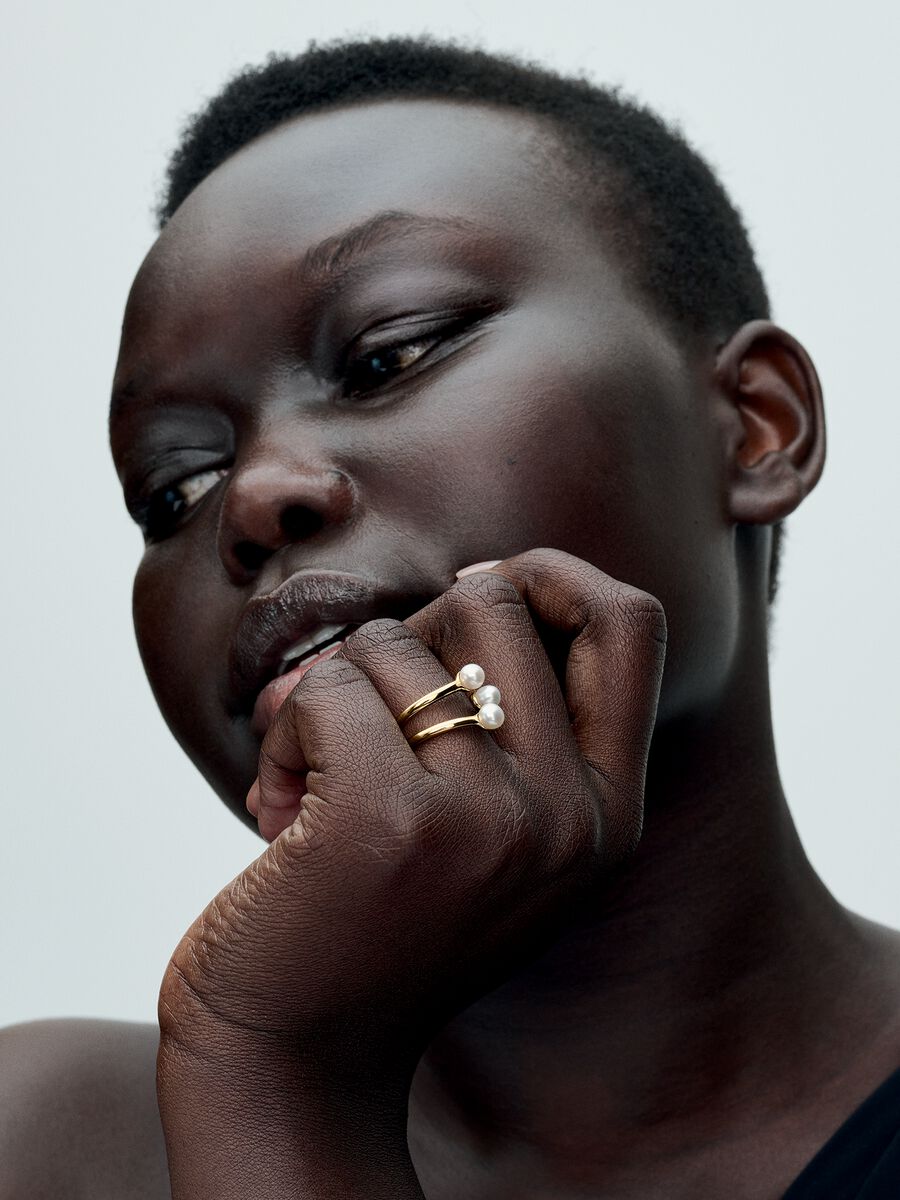 Bague ouverte Perle de culture d’eau douce traitée