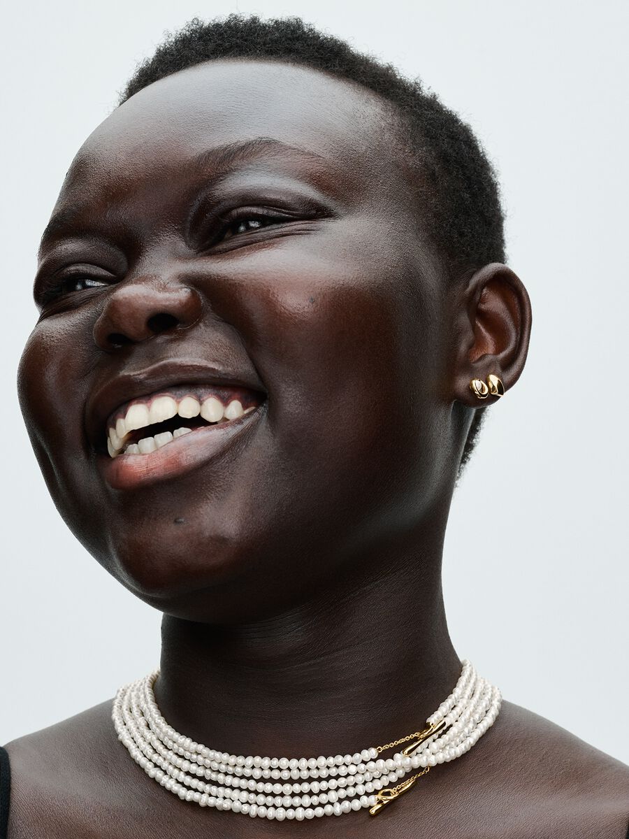 Collier à barre en T Perles de culture d’eau douce traitées