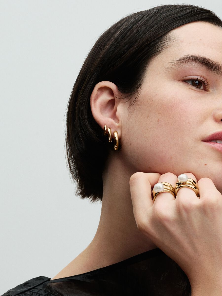 Bague Perle de culture d’eau douce traitée baroque