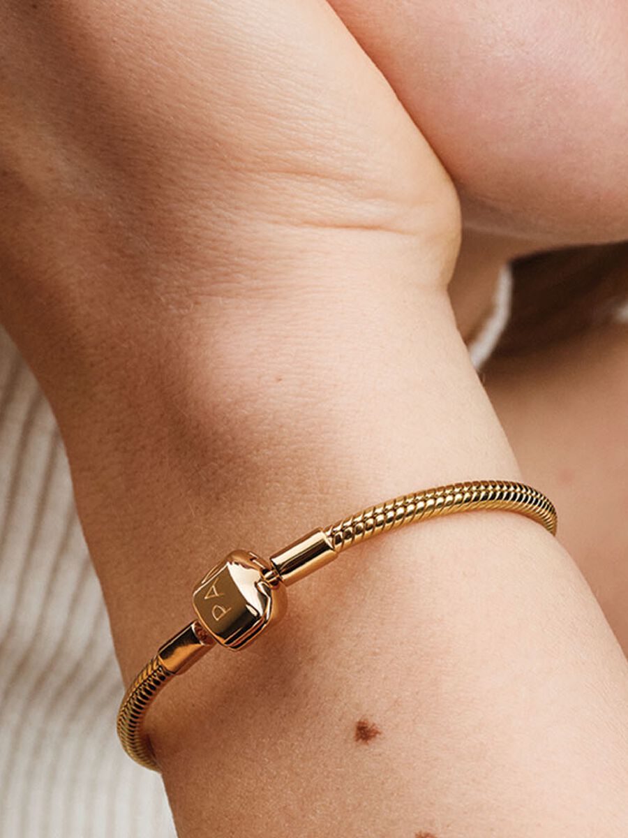 Bracelet à fermoir à barillet et à chaîne serpentine
