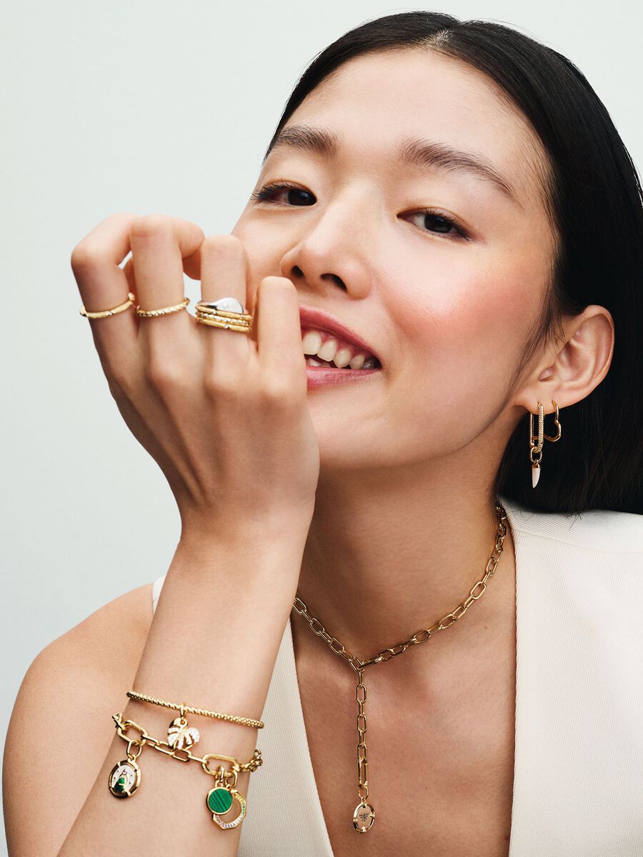 Bracelet coulissant à chaîne cloutée