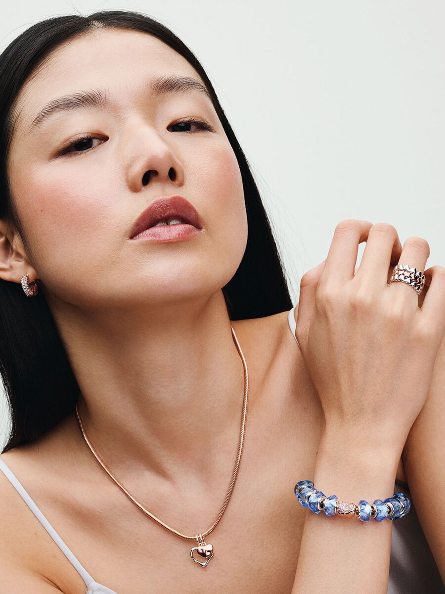Créoles en pavé à deux rangs Pandora Timeless