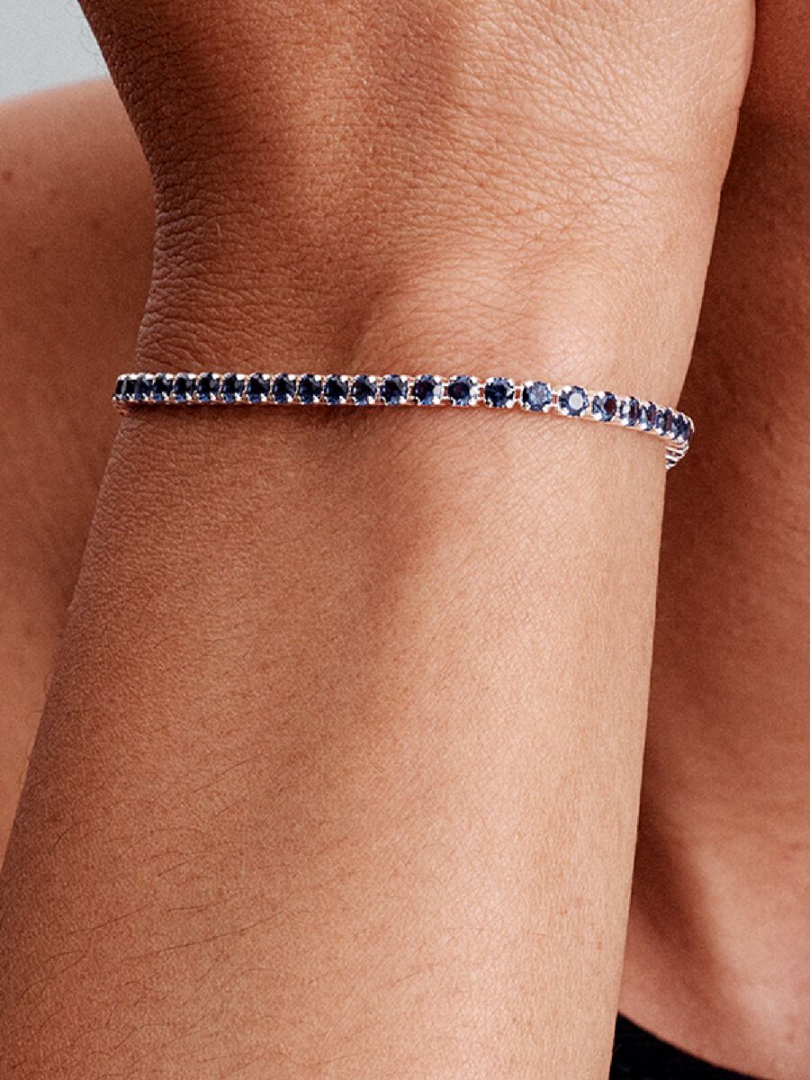 Bracelet tennis bleu scintillant