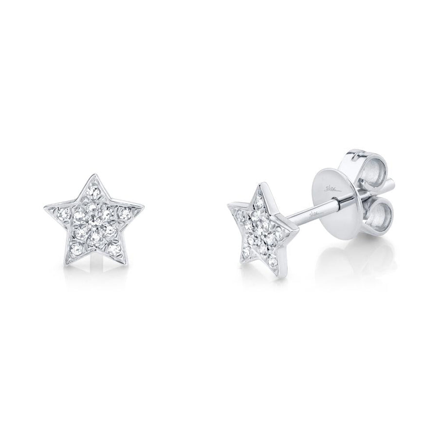 0.07 ct. diamond pave mini star stud earring