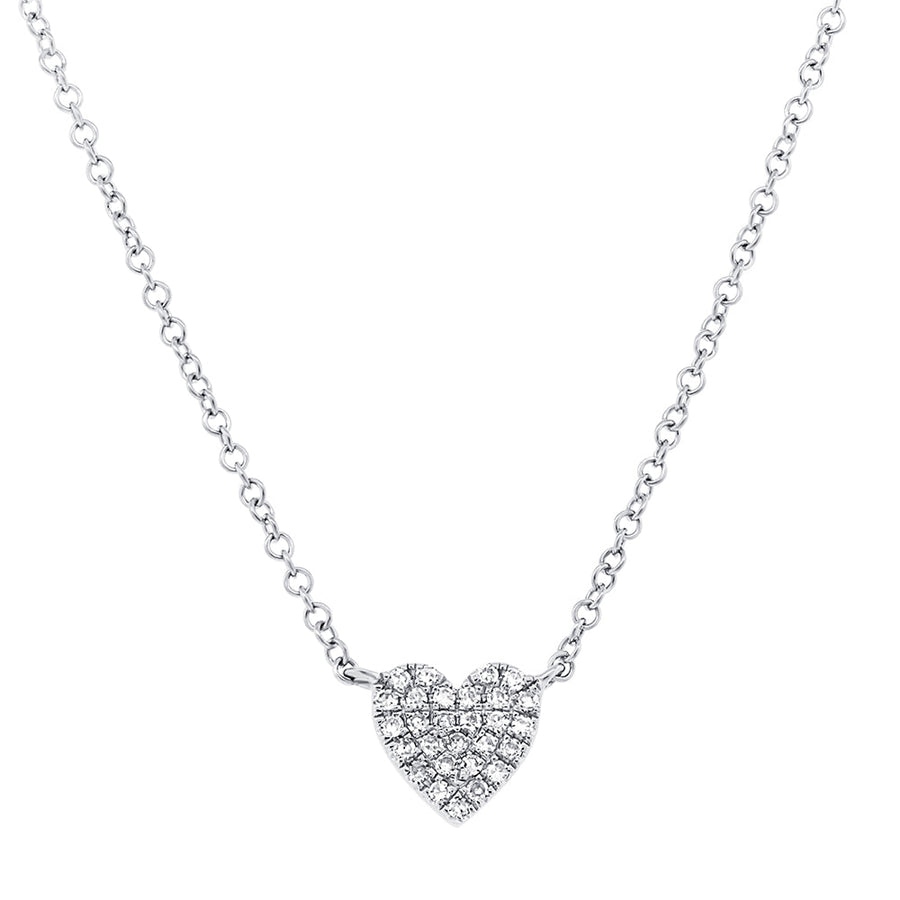 Diamond pave heart necklace