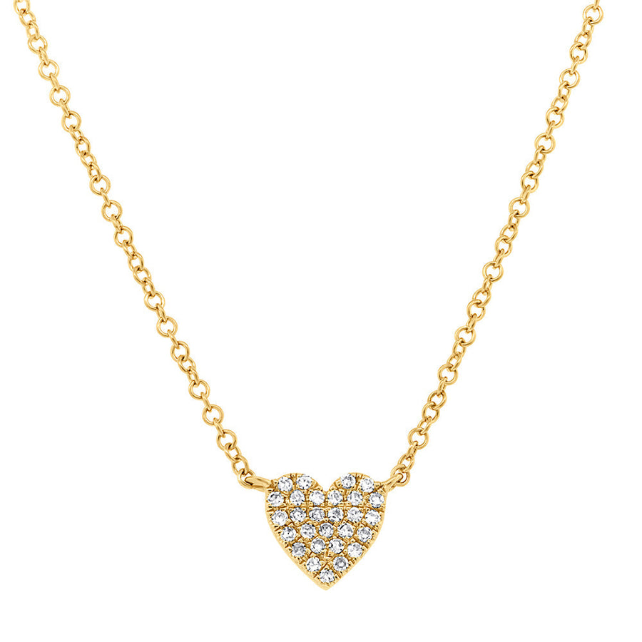 Diamond pave heart necklace
